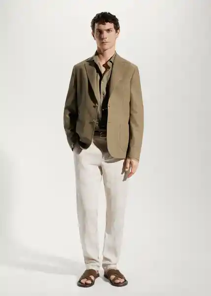 Blazer Americana Murano Khaki Talla 46 Hombre Mango