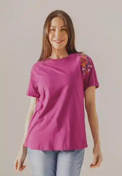 Camiseta Manga Corta Magenta Talla XL