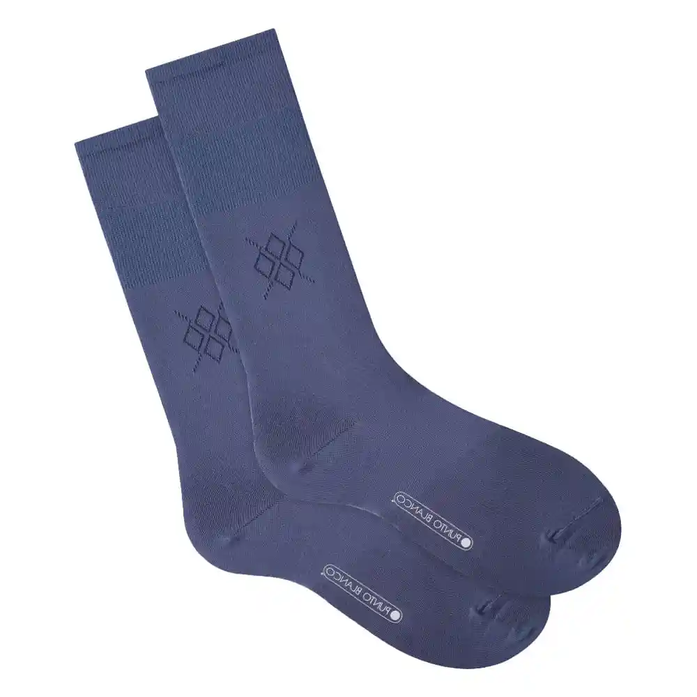 Medias Formales Largo Tradicional Hombre Creteil Punto Blanco