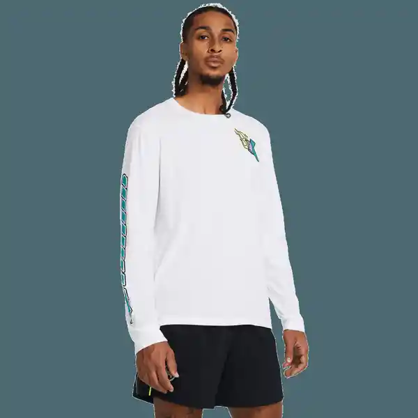 Under Armour Camiseta Run Anywhere ls Blanco LG 1384195-100