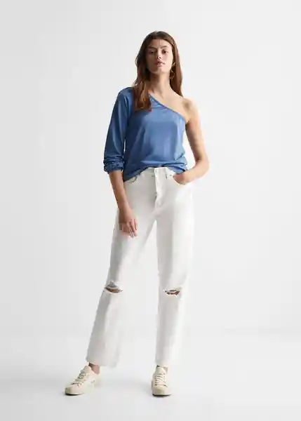 Camiseta Off Azul Talla 19 Mango Teen Girl Mango