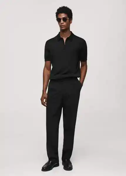 Camiseta Polo Ruisenor Negro Talla XL Hombre Mango