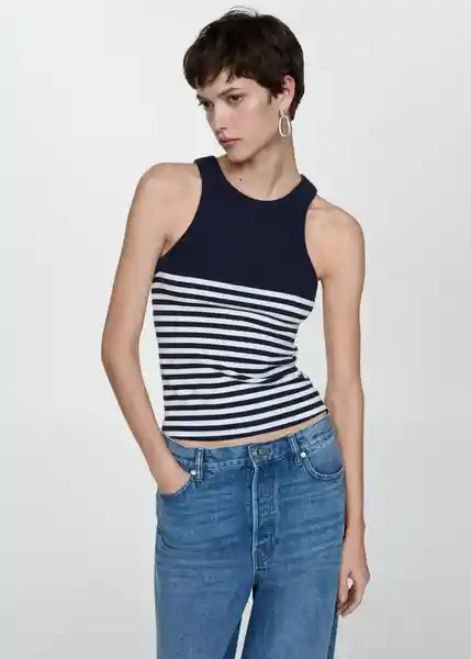 Top Roni Navy Talla S Mujer Mango