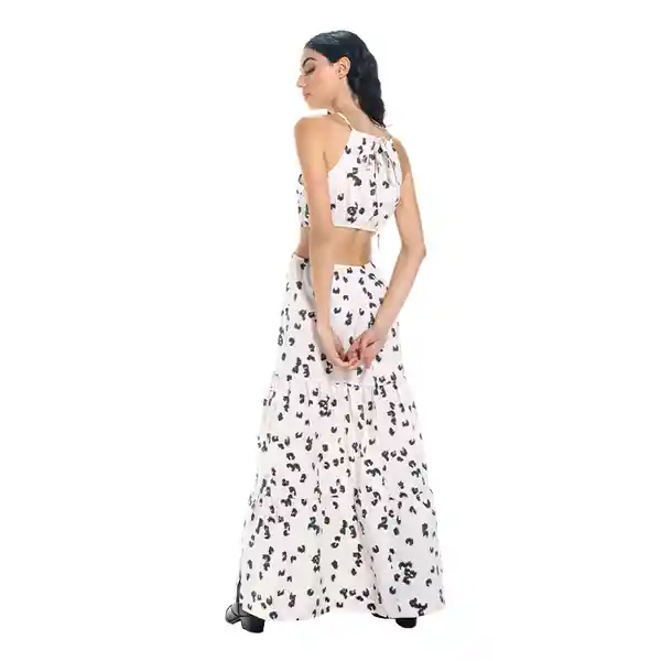 Vestido Dalia Estampado Liso Beige Talla L