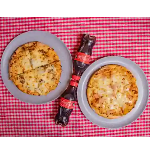 Combo X2 Pizzas Personales+ 2 Coca Cola