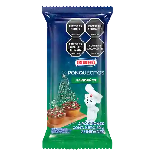 Bimbo Ponquecitos Navidad con Chocolate 72 G