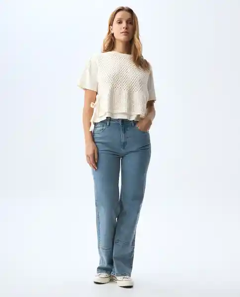 Camiseta Mujer Crudo Talla L 601G005_CRU110606 Americanino