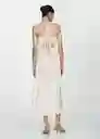 Vestido Noelia Offwhite Talla L Mujer Mango