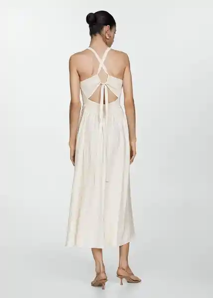 Vestido Noelia Offwhite Talla L Mujer Mango