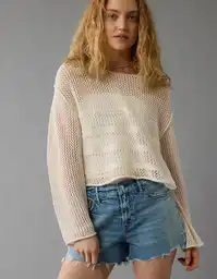 Suéter Mujer Blanco Talla: MEDIUM 1467106 American Eagle