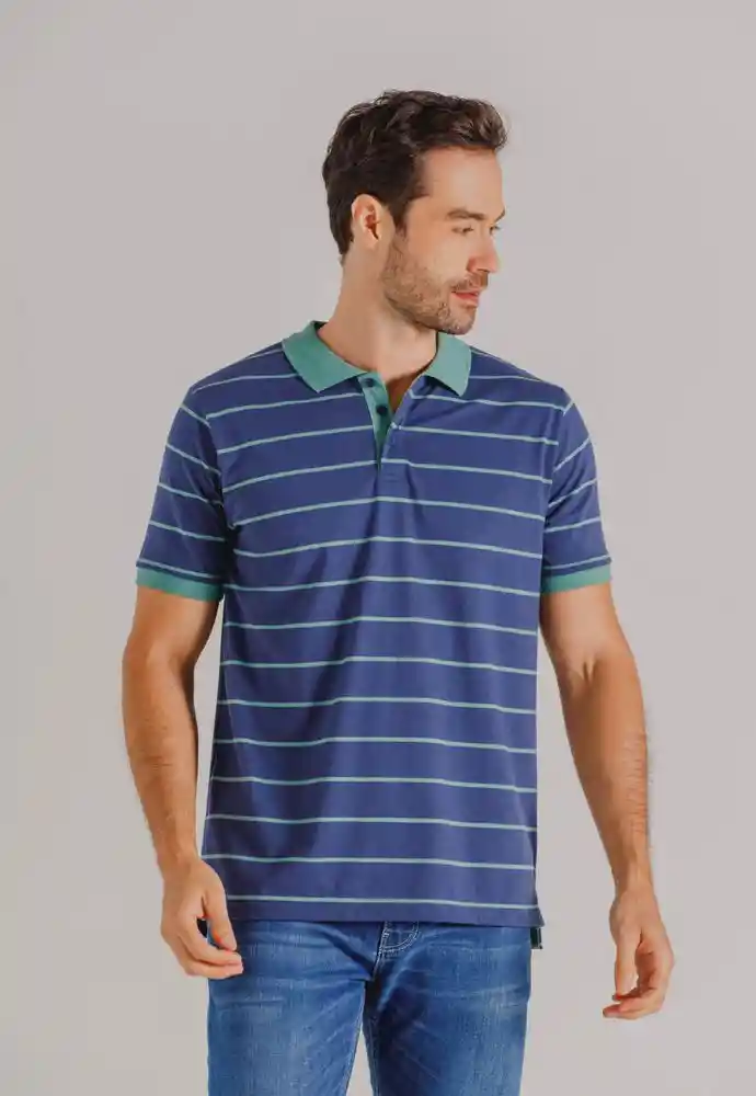 Camiseta Polo Rayas L-navy