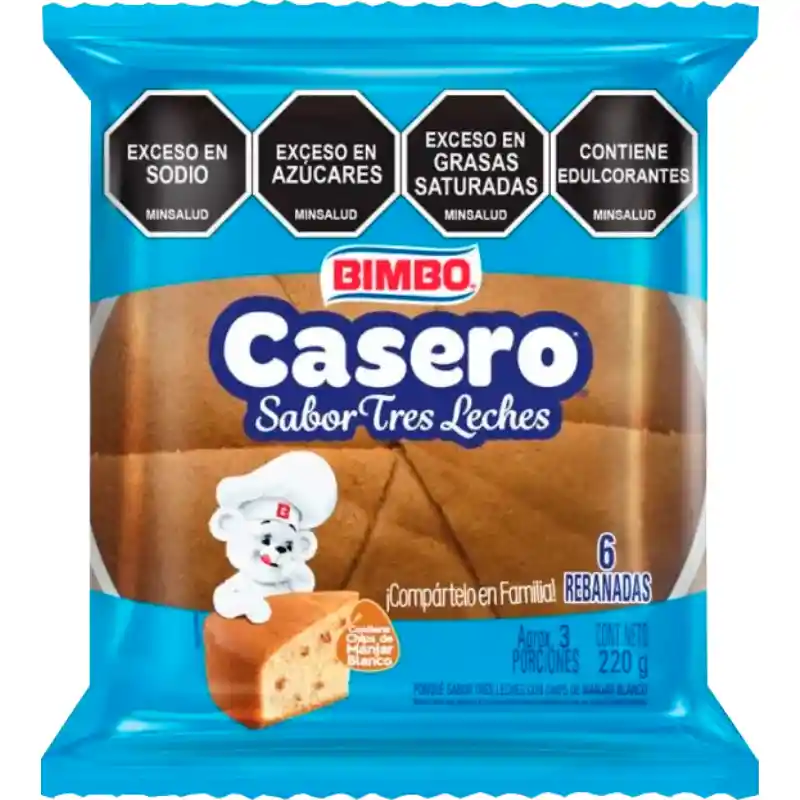 Bimbo Ponqué Casero Sabor Tres Leches