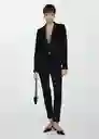 Blazer Paloma Negro Talla 34 Mujer Mango