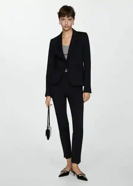 Blazer Paloma Negro Talla 34 Mujer Mango