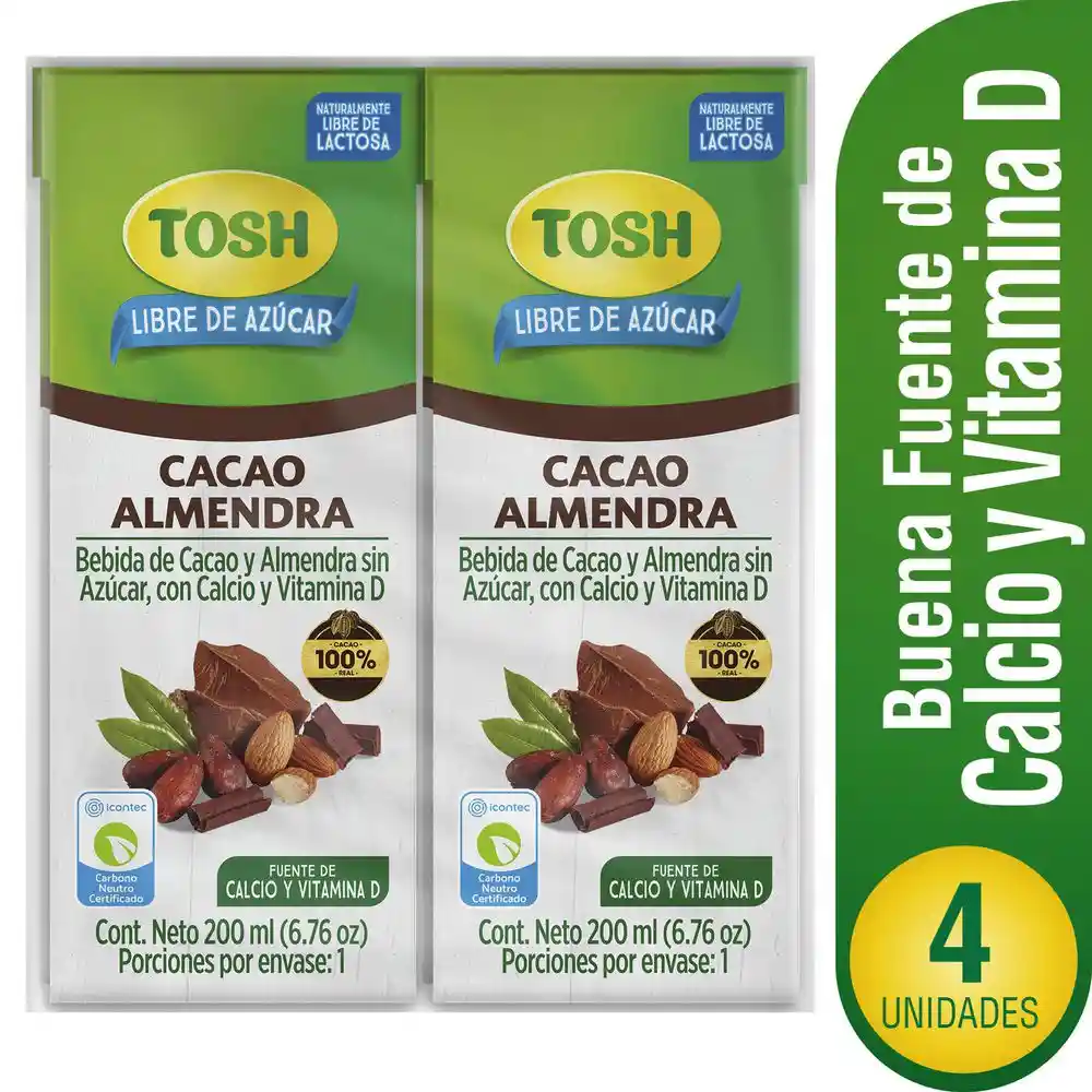 Tosh Bebida de Cacao y Almendra Sin Azúcar