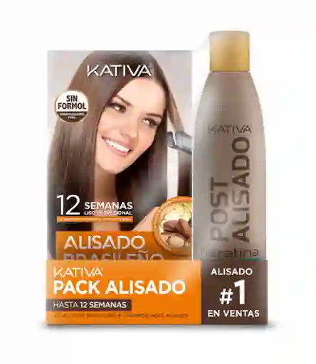 Kativa Kit tratamiento Alisado Brasileño + Shampoo Post Alisado