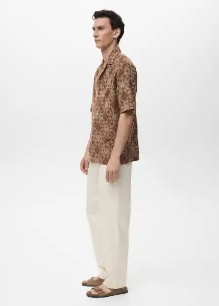 Camisa Saona Tabaco Talla M Hombre Mango