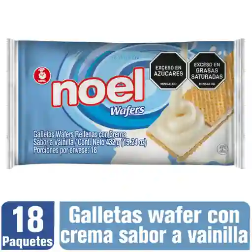 Noel Galletas Wafer con Crema Sabor Vainilla