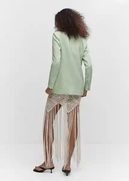 Blazer Americana Paula Verde Pastel Talla S Mujer Mango