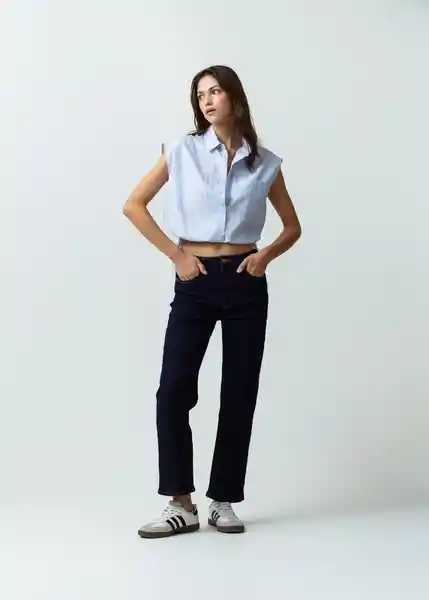 Camisa Mapi Mujer Azul Cetaceo Talla S Naf Naf
