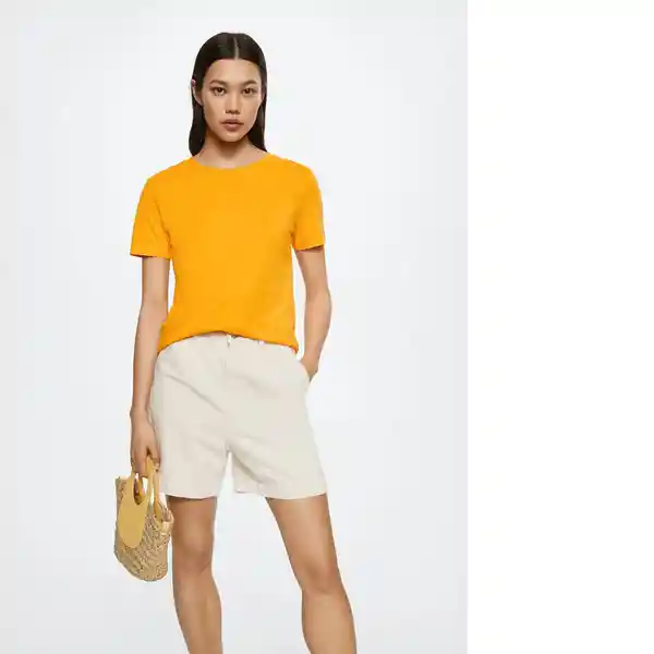 Camiseta Chalaca Naranja Talla Xs Mujer Mango