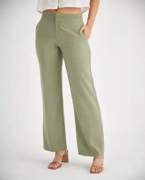 Pantalón Verde Óleo Medio Talla 12 439F014 Esprit