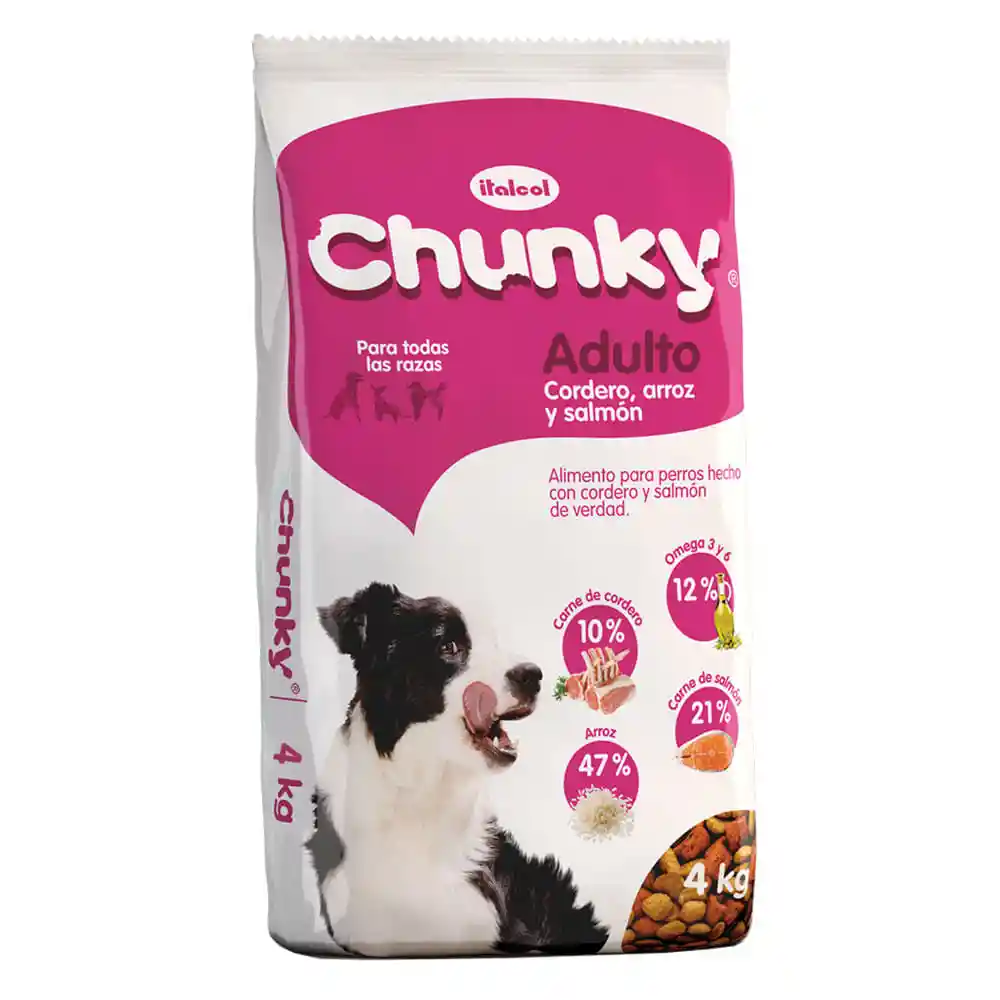 Chunky Alimento para Perro Adulto con Cordero Arroz y Salmon