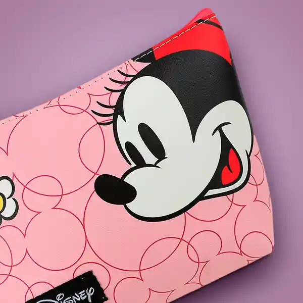 Cosmetiquera Forma Trapecio Mickey Mouse Minnie Rosa Miniso