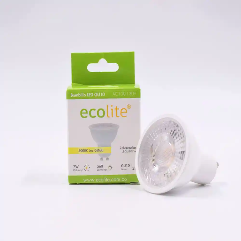Bombillo Led 7w Cálido Base Gu10 Ecolite Lbgu107wc