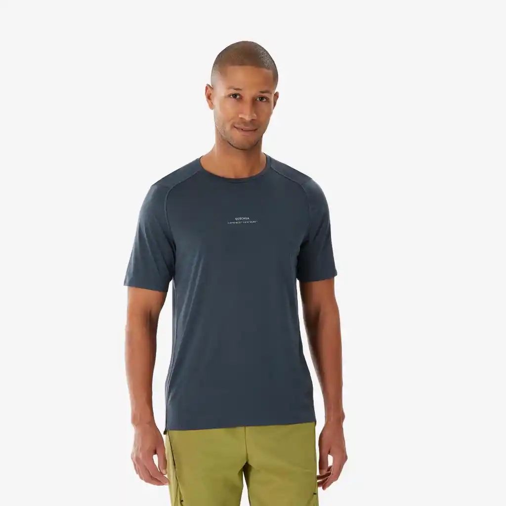 Camiseta Manga Corta de Senderismo Montaña Para Hombre - Mh500 - Gris