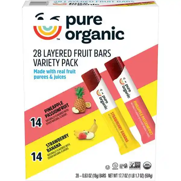 Pure Organic Barra de Frutas Orgánicas Sabores Variados