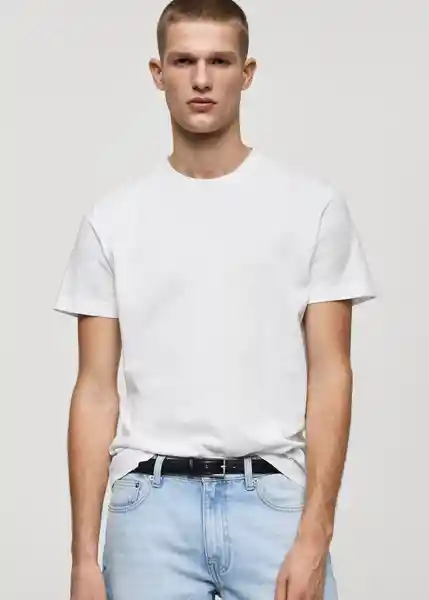 Camiseta Cherlo Blanco Talla L Hombre Mango