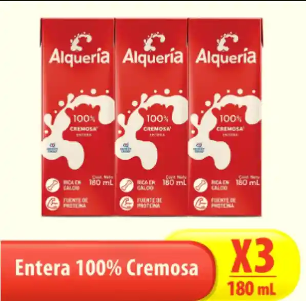 Alquería Leche Sabor Original 180 mL x 3 Und
