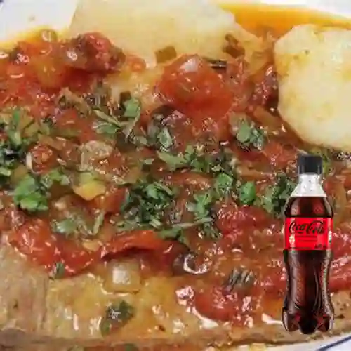 Combo Sobrebarriga a la Criolla +Cocacola S/az 400ml