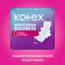 Toalla Higiénicas Femeninas Kotex Nocturna Discreta 8 Und