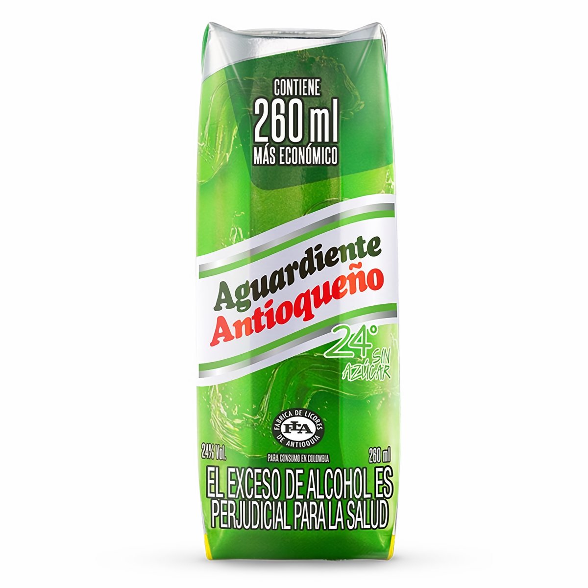 Antioqueño Aguardiente Verde sin Azúcar 260 ml