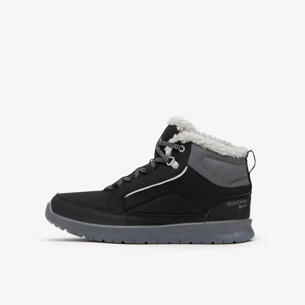 Botas de Senderismo Nieve Cálidas e Impermeables Mujer Nh100 Mid Negro