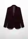 Blazer Americana Combi Burdeos Talla 25 Mujer Mango