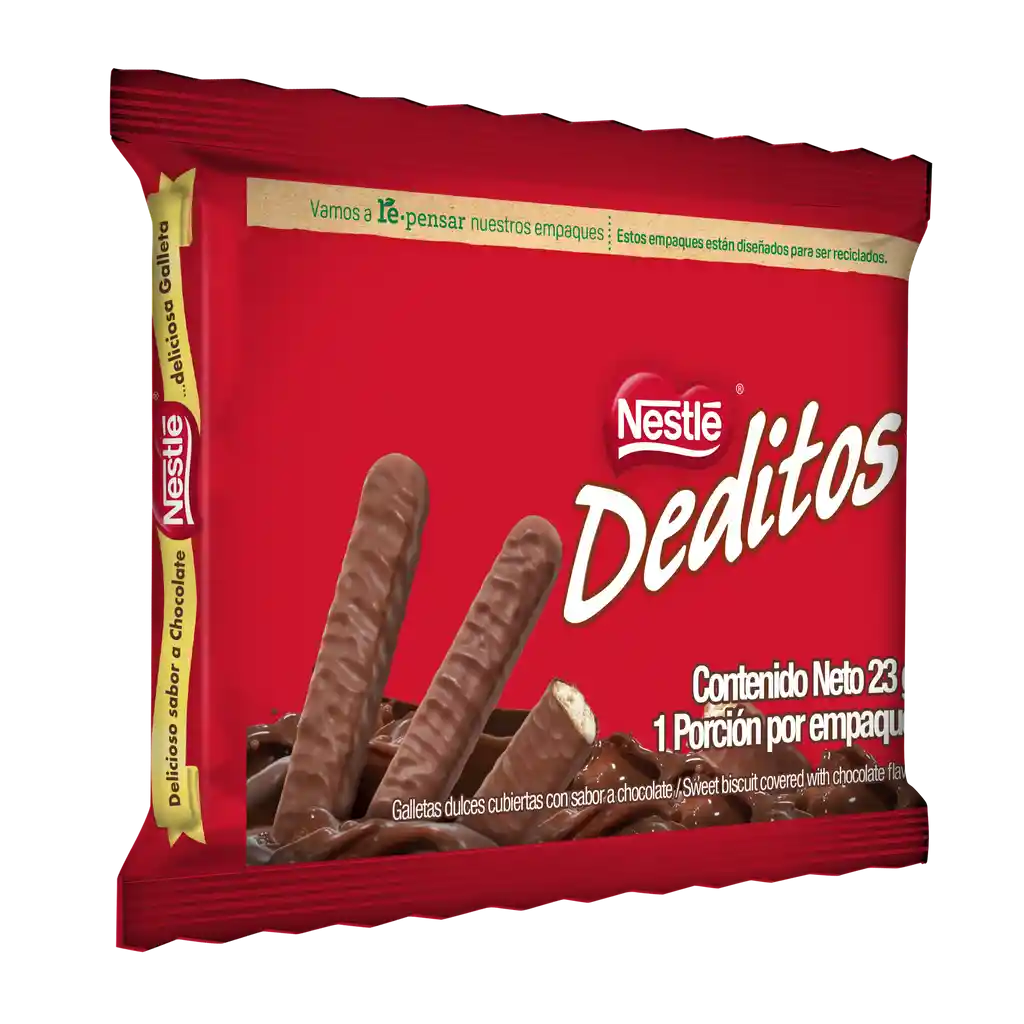 Galletas DEDITOS cubiertas con sabor a chocolate x 23g
