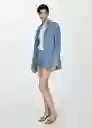 Blazer Americana Rowan Tejano Medio Talla M Mujer Mango