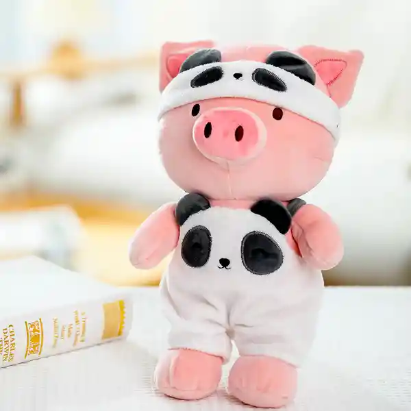 Peluche Banda Para el Cabello y Pijamas Pig Panda Miniso