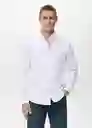 Camisa Oxford Blanco Talla XL Hombre Mango