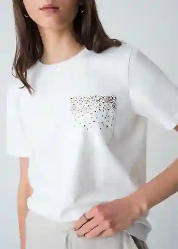 Camiseta Mujer Crudo Puro Claro Talla S 403G066 Naf Naf