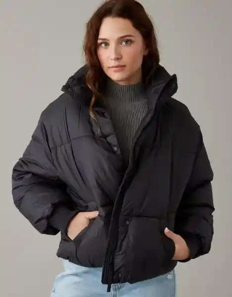 Chaqueta Frontal Mujer Negro Talla: X-small American Eagle