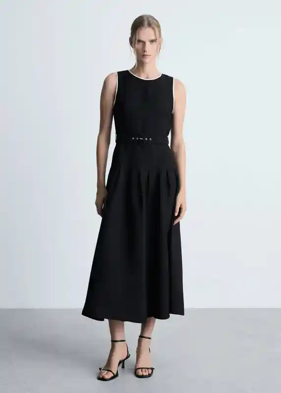 Vestido Camelia Negro Talla S Mujer Mango