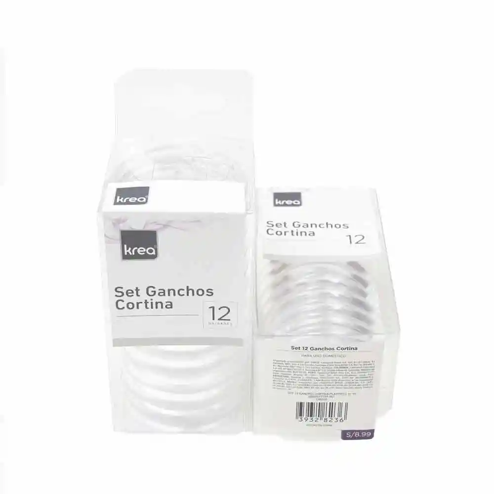 Set X12 Ganchos Cortina Plásticos 2c Tt Krea