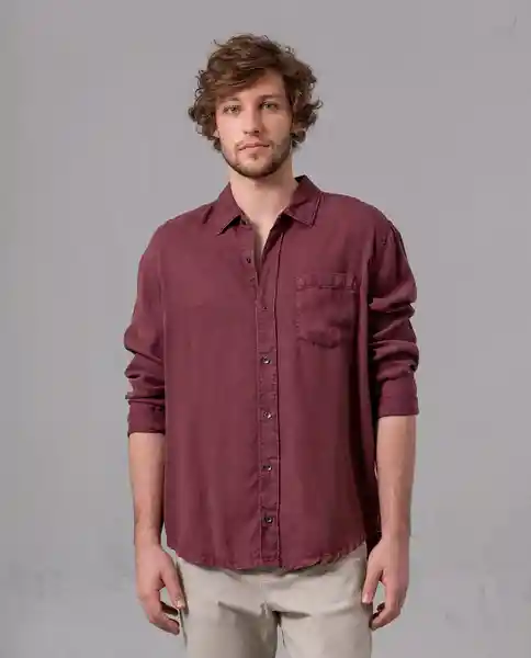Camisa Hombre Rojo Cochinilla Oscuro Talla S 88684 Rifle