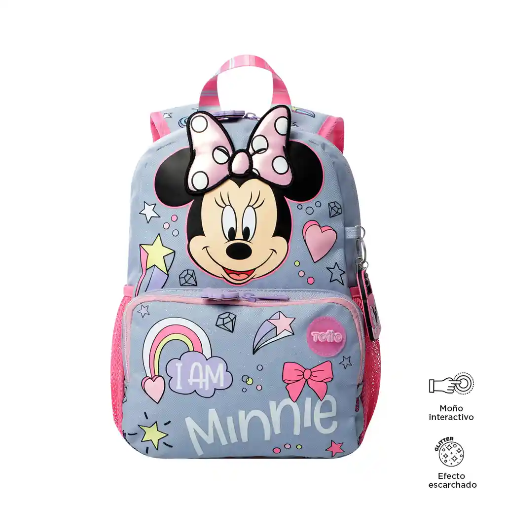 Morral Para Niña Minnie Pequeño Gris