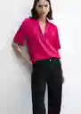 Camisa Sassa Fucsia Talla 26 Mujer Mango