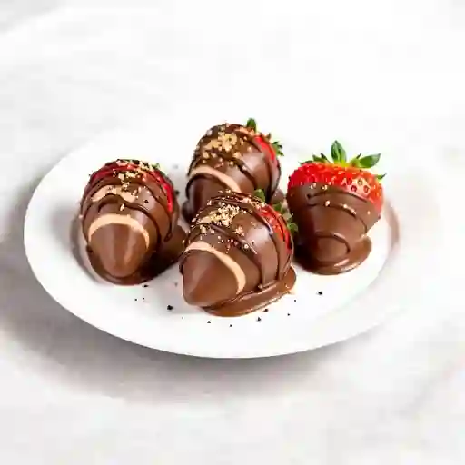 Fresas con chocolate medianas 12 oz